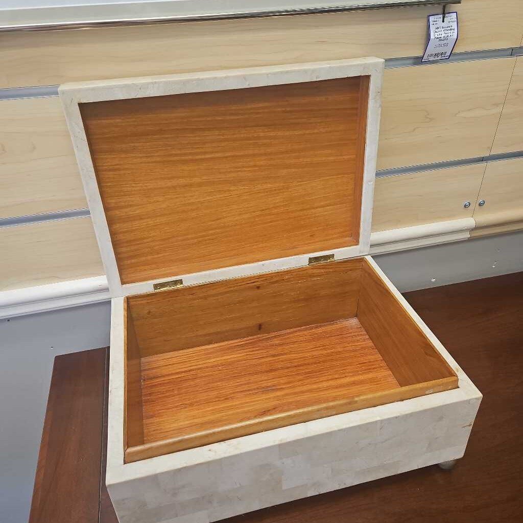 Maitland Smith Tessellated Stone & Brass Box