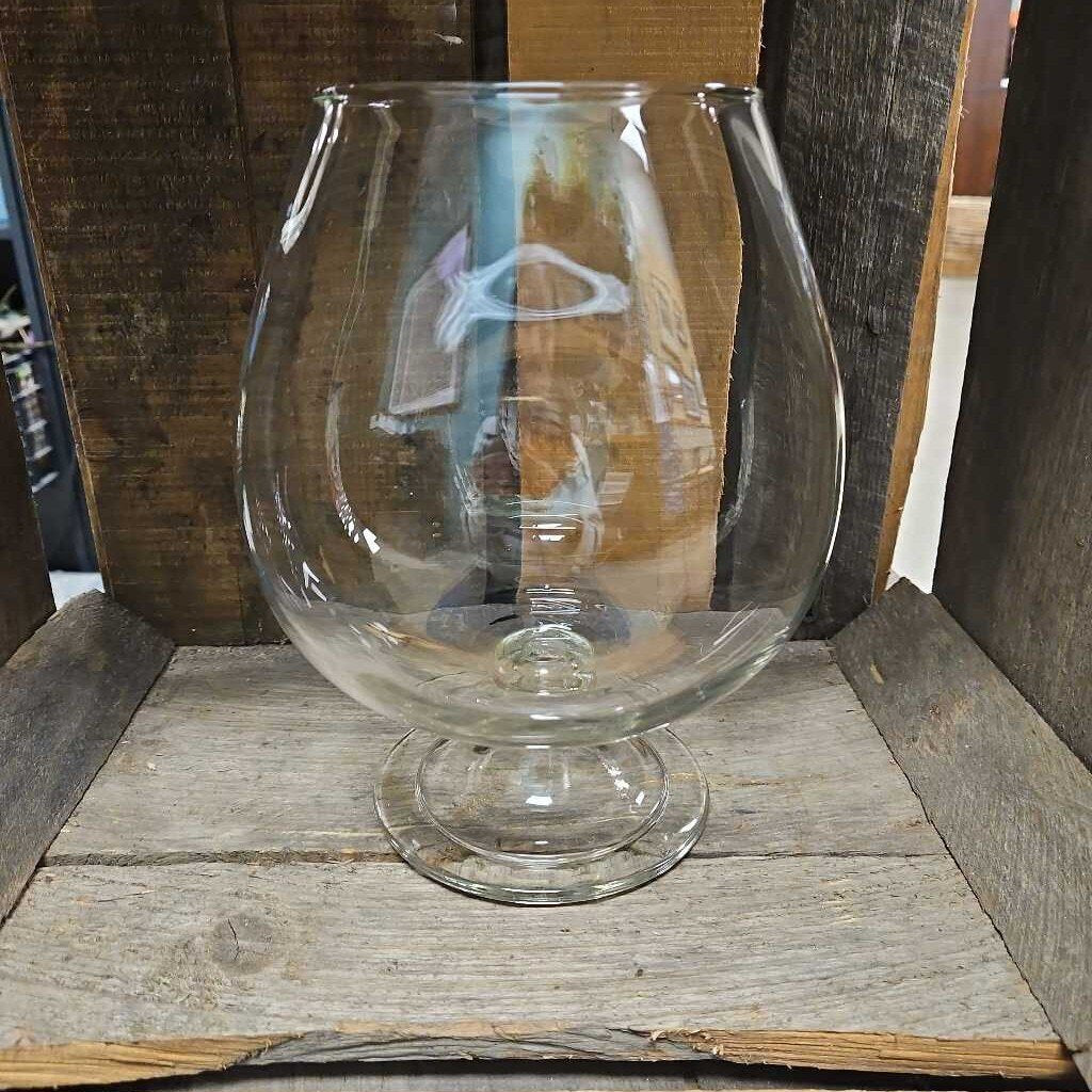 Vintage Clear Glass Fishbowl Brandy Snifter