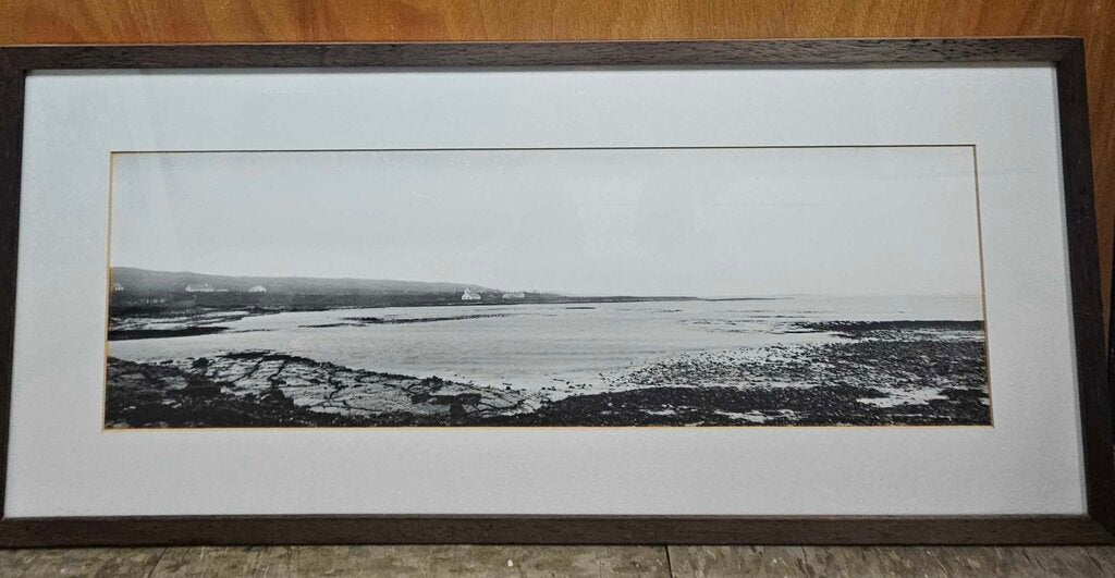Vintage Black and White Photo Print of Portland Coast