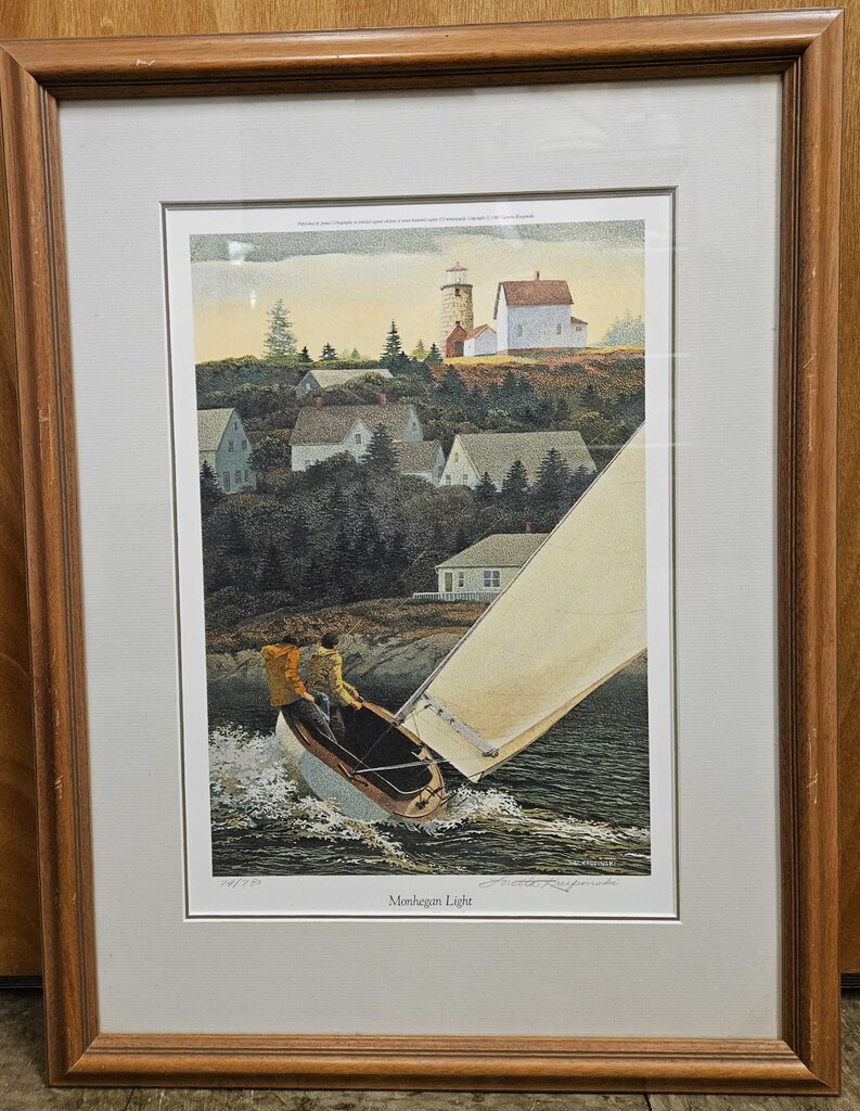 "Mohegan Light" Signed Lithograph 74/780 by Loretta Krupinski