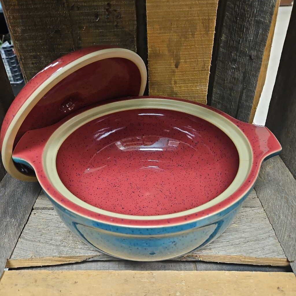 Denby "Harlequin" Pattern Covered 2.5qt Casserole Dish