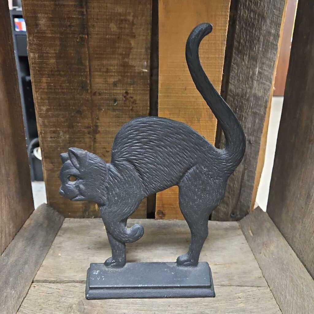 Vintage Cast Iron Black Cat Doorstop