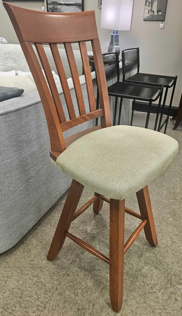 Canadel Furniture Cherry Finished Upholstered Swivel Stools