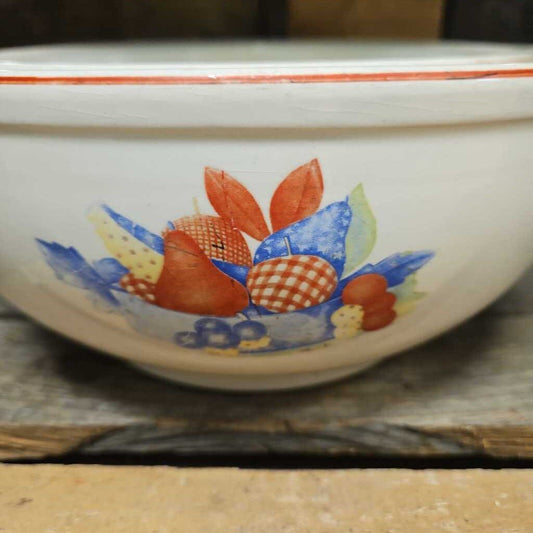 Vintage Universal Cambridge Oven Proof Nesting Bowls in Calico Fruit Pattern - Set of 3