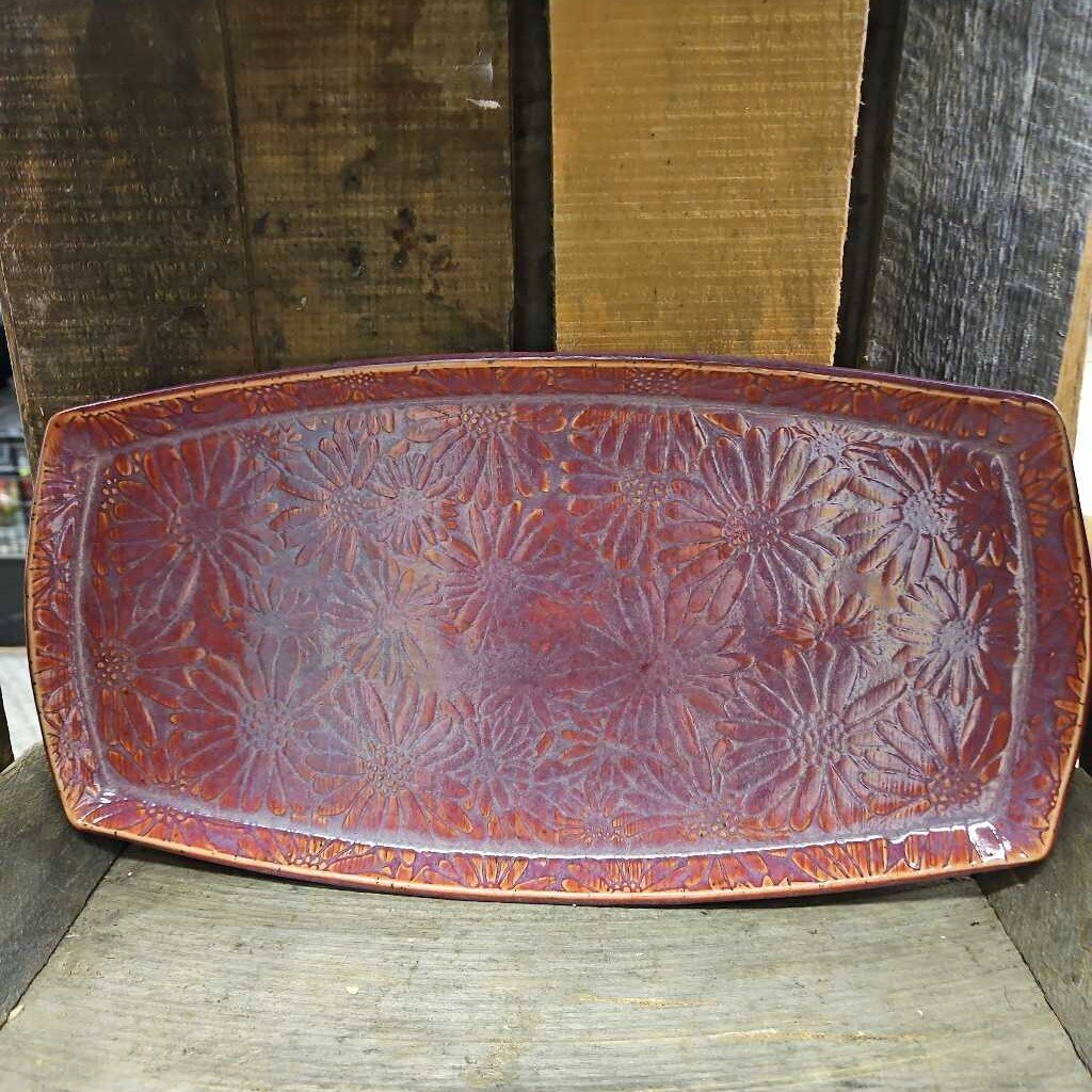 Hand Painted Ceramic Decorative Serving Platter by Mud In Maine