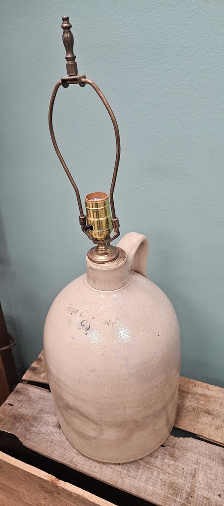 Ottoman Brothers Fort Edward NY Stoneware Jug Lamp