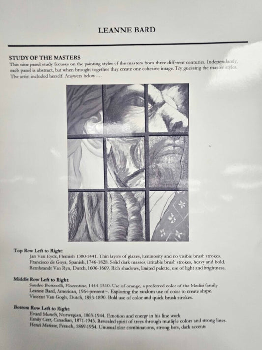 "Study of the Masters" by Leanne Bard (9 Canvas Panels)