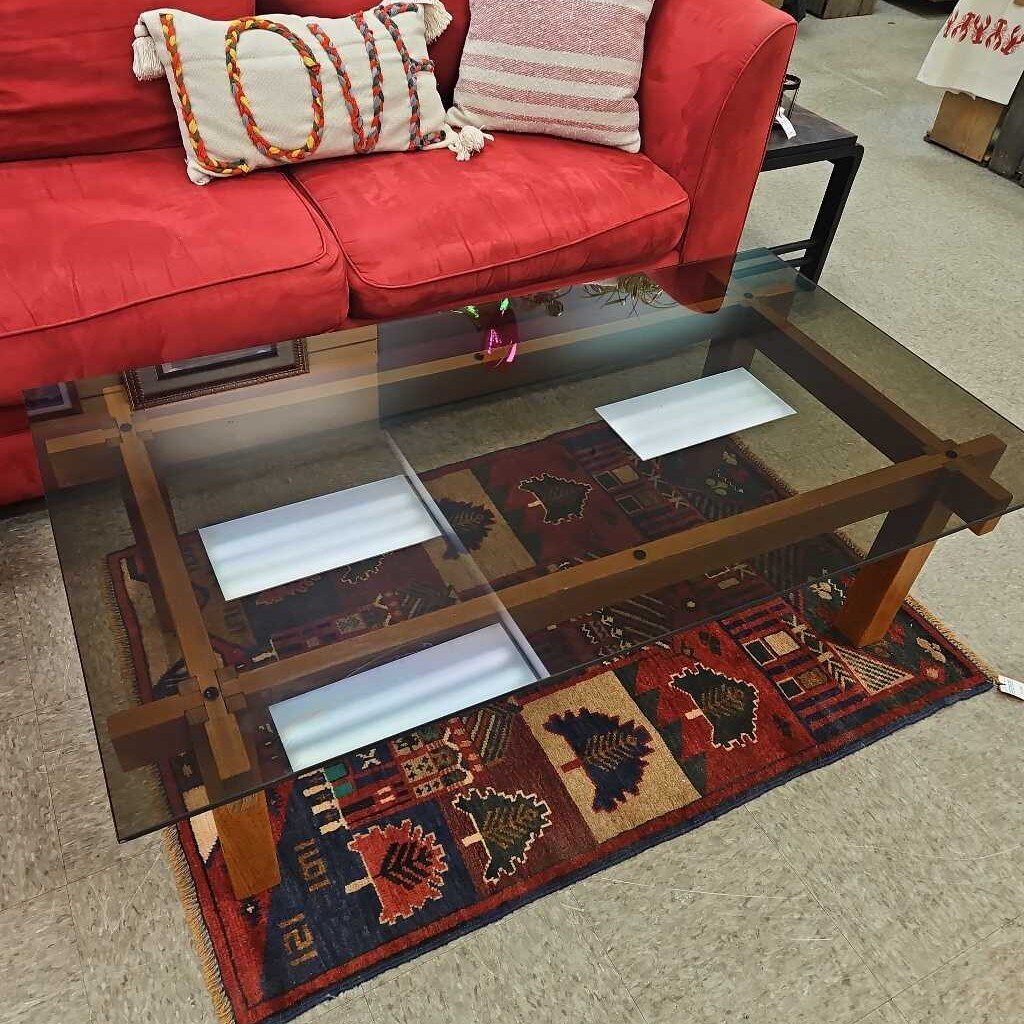 Solid Wood & Glass Coffee Top Coffee Table