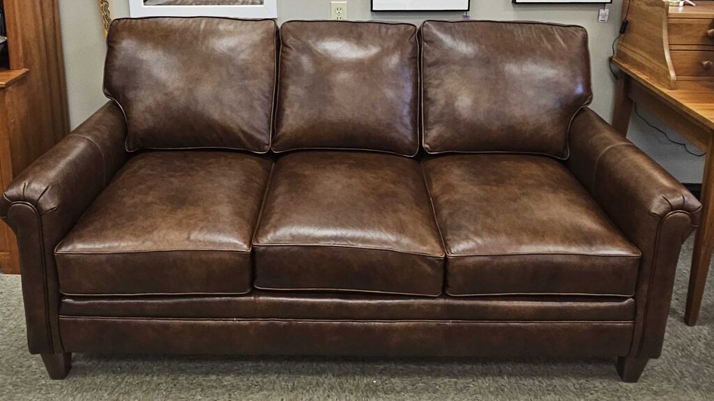 Smith Brothers Leather 3-Cushioned Sofa