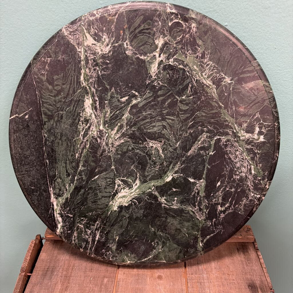 Round Green Marble Serving Tray