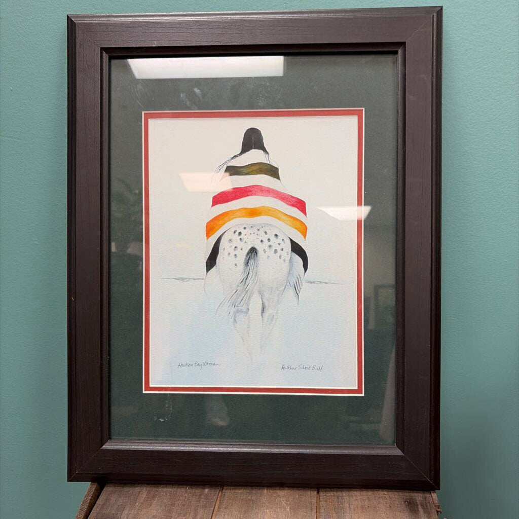 "Hudson Bay Woman" by Arthur Short Bull, Framed