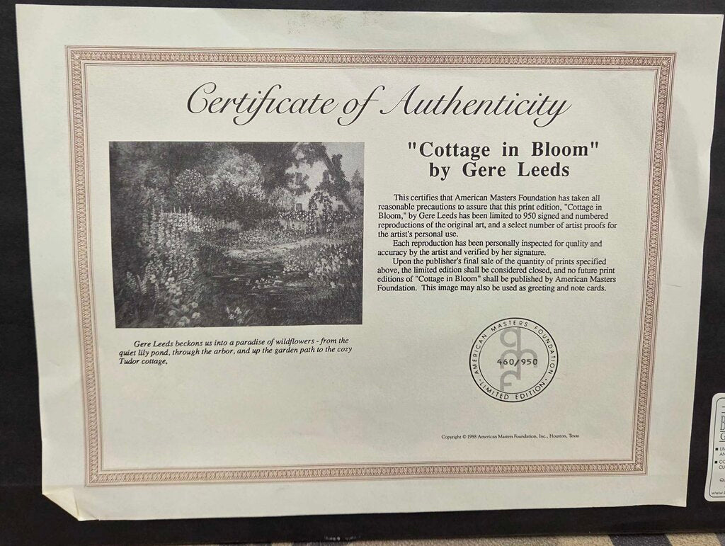 "Cottage in Bloom" by Gere Leeds Limited Edition Signed Print (460 of 950)