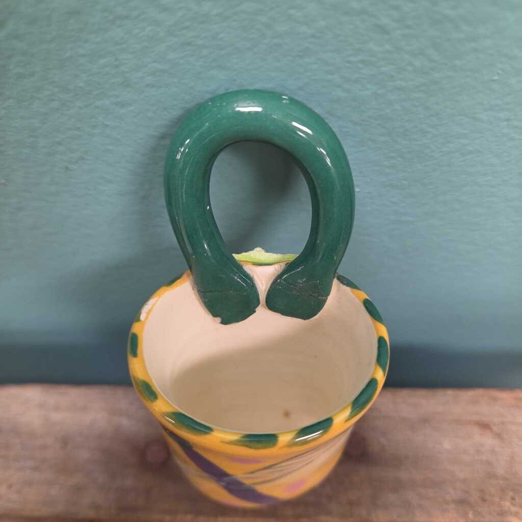 Hand Painted Ceramic Key Holder with Dragonfly Motif