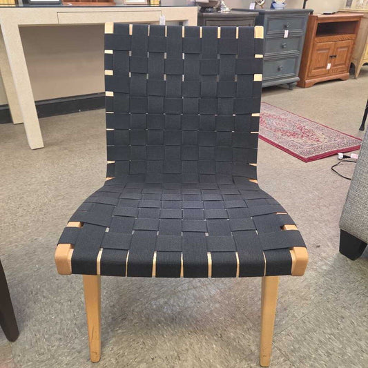 Risom Outdoor Black Strap Lounge Chairs by Room & Board (2 Available)