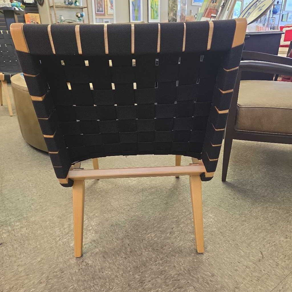 Risom Outdoor Black Strap Lounge Chairs by Room & Board (2 Available)