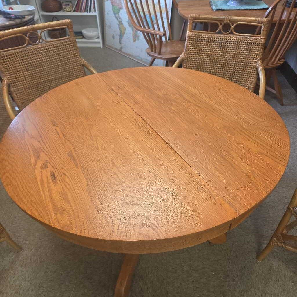 "The Perfection" Expandable Oak Dining Table by A.J. Johnson & Sons Furniture