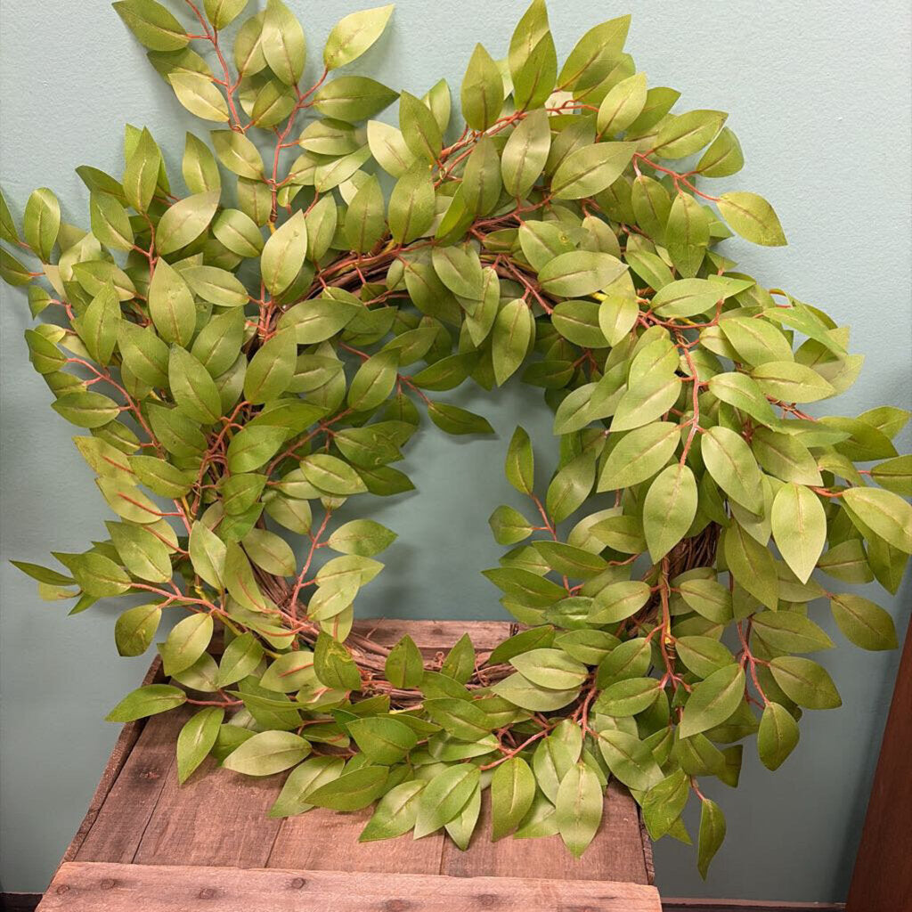 Faux Green Leaf Wreath