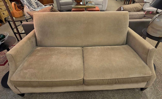 Crate & Barrel Micro Velvet Two-Cushion Loveseat