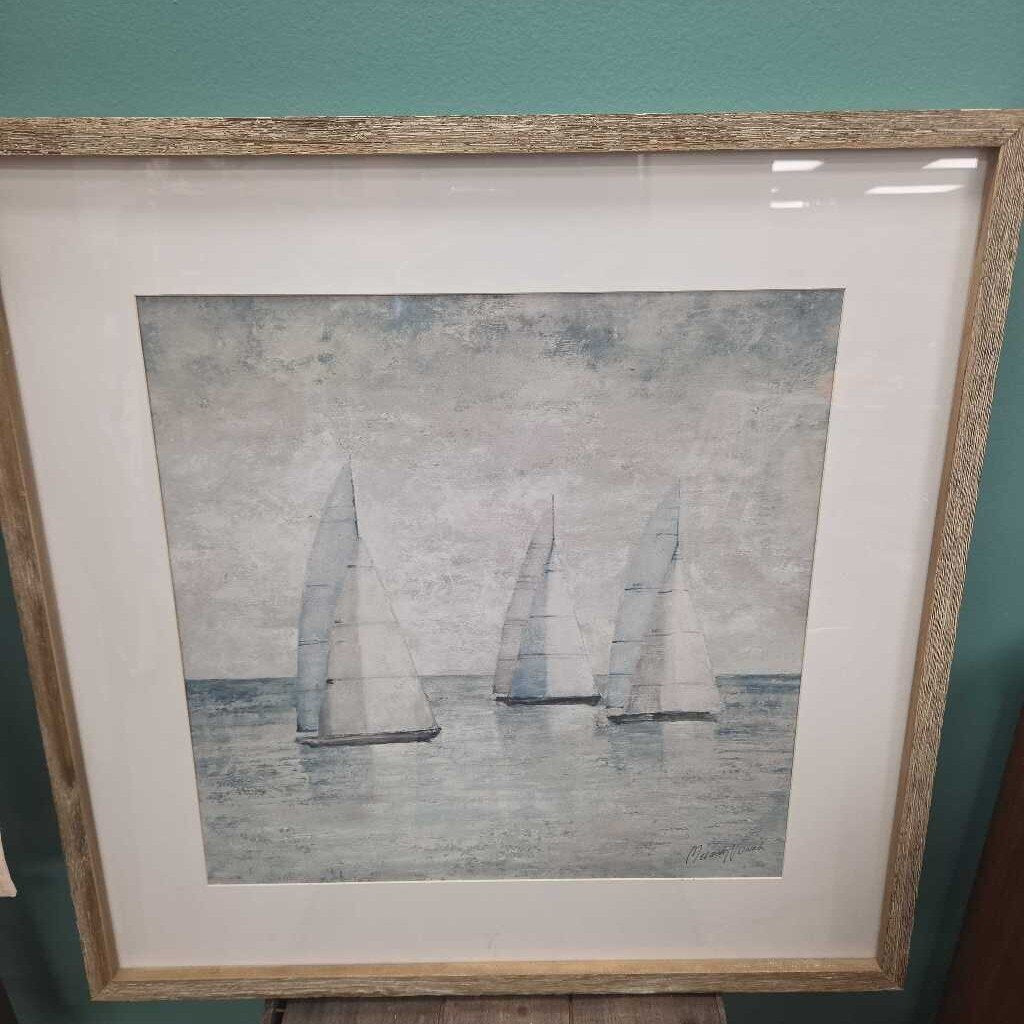 Sailboats Watercolor Print by Manek Nowak