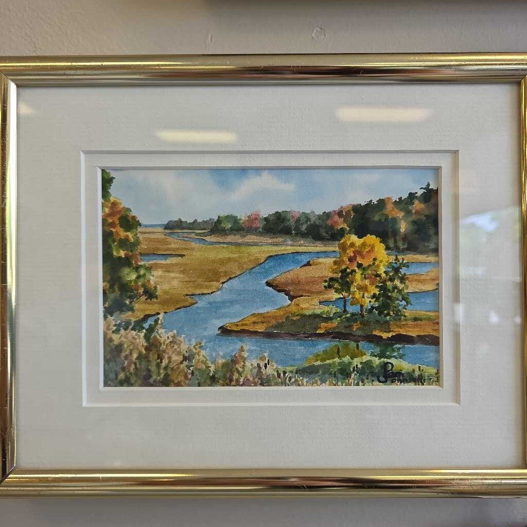 "A River Mosaic" - Kennebunk, ME by Pam Johnson - Original Watercolor on Paper