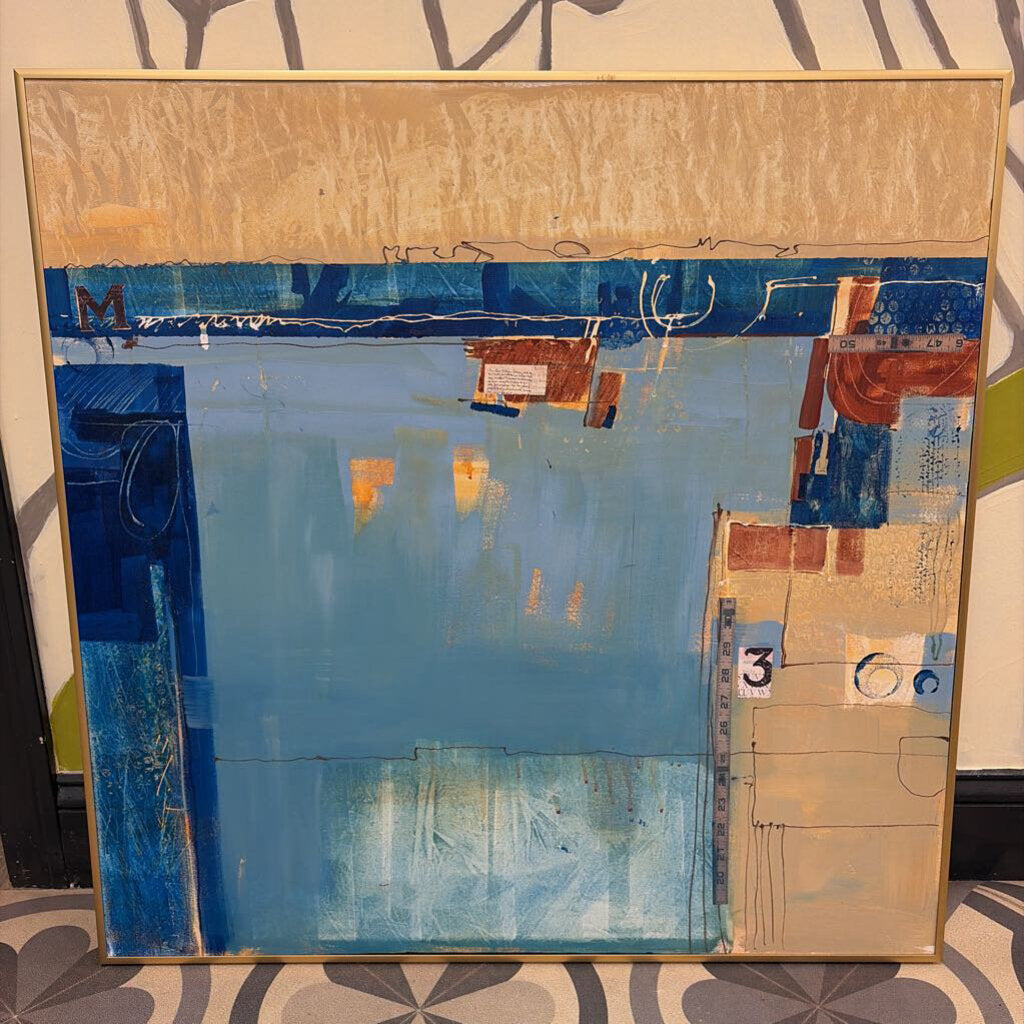 Original Mixed Media Abstract on Canvas - Artist Unknown