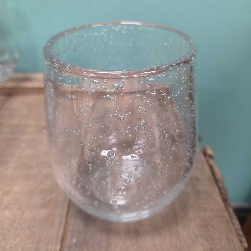 Bubble Glass Stemless Red Wine Glasses - Set of 4