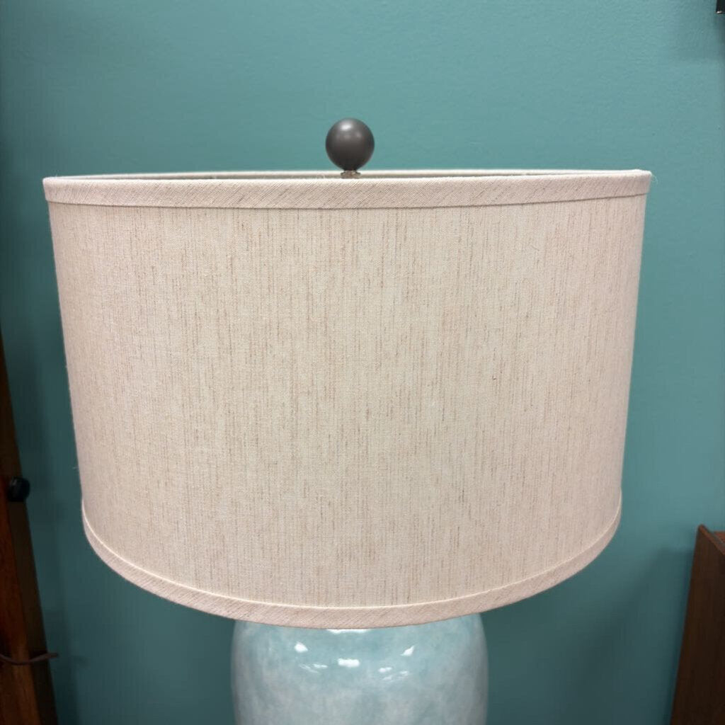 Currey & Co. Chatswood Blue-Green/Gray Table Lamp with Drum Shade