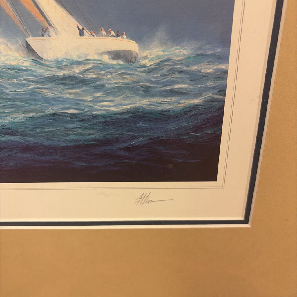 "Twelve Metres Beating to Windward" by Tim Thompson Framed Print