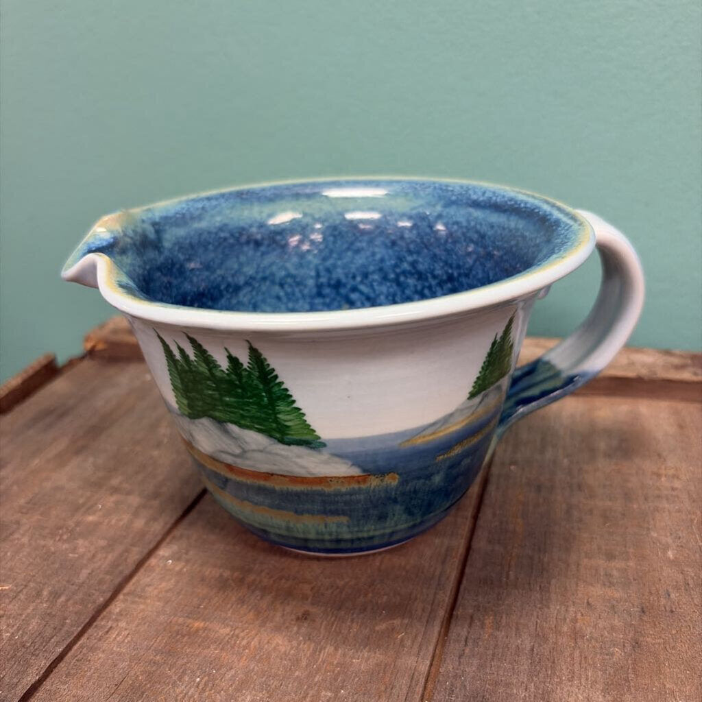 Scenic Ceramic Bowl with Forest Design