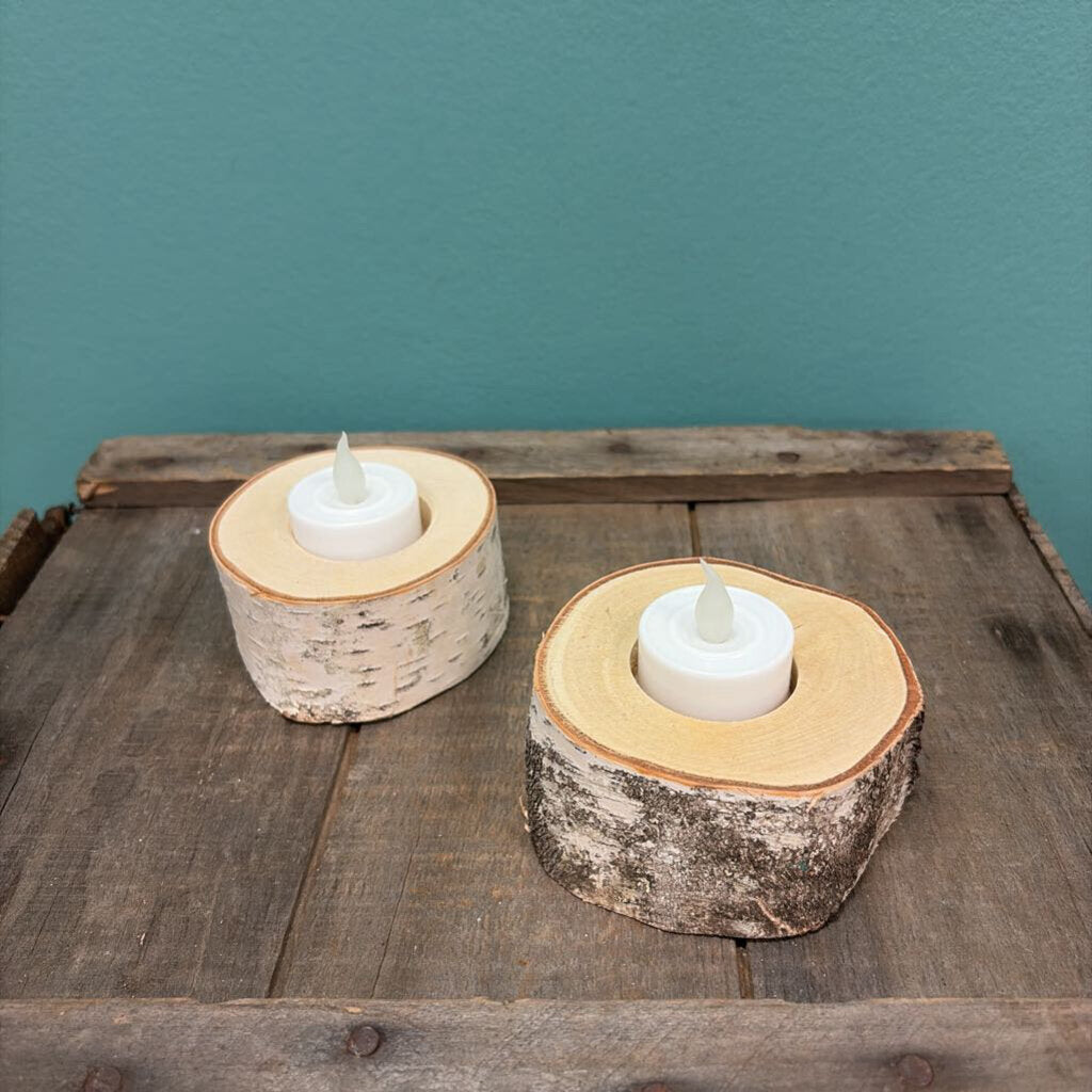 Wooden Candle Holder, by Erik Higgins, Set of 2