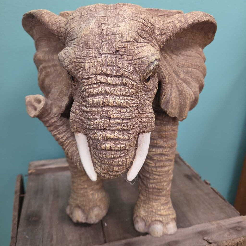Vintage Resin African Elephant Plant Stand