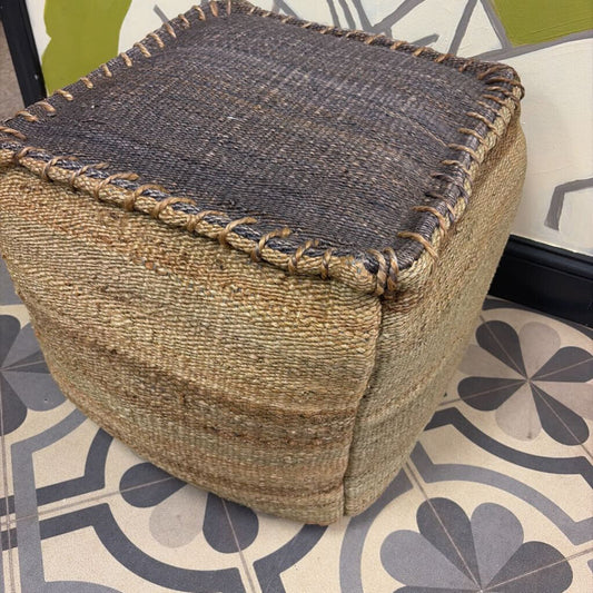 Woven Decorative Jute Pouf