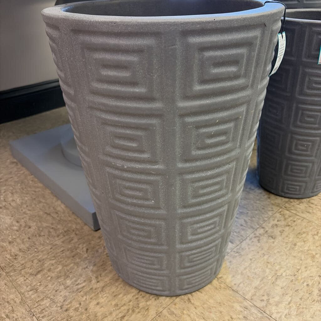 Decorative Gray Concrete Planter, Large