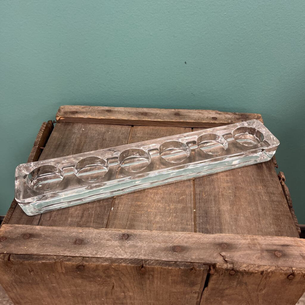 Rectangular Glass Tealight Holder (Holds 6)