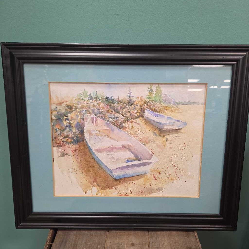 "Row Boats" Original Watercolor by Schlueter