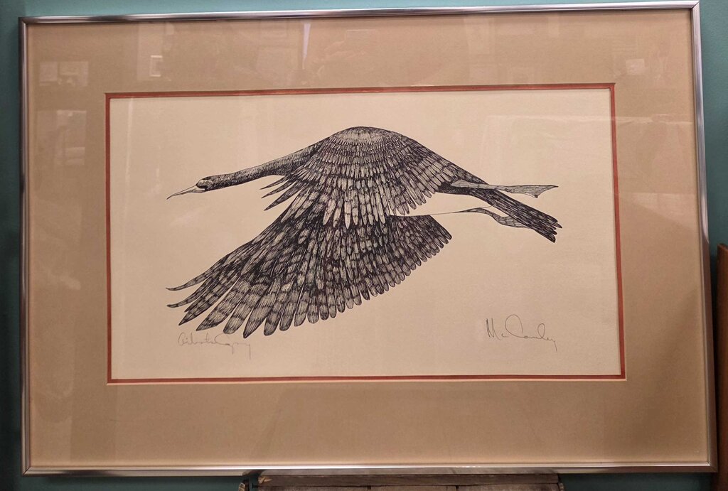 "Crane" - Original Etching on Paper by McCauley (Signed)