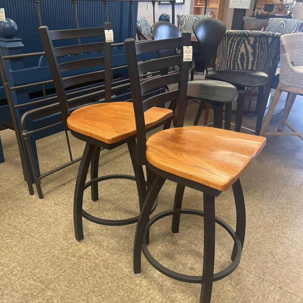 Holland "Jackie" Ladder Back Swivel Stool