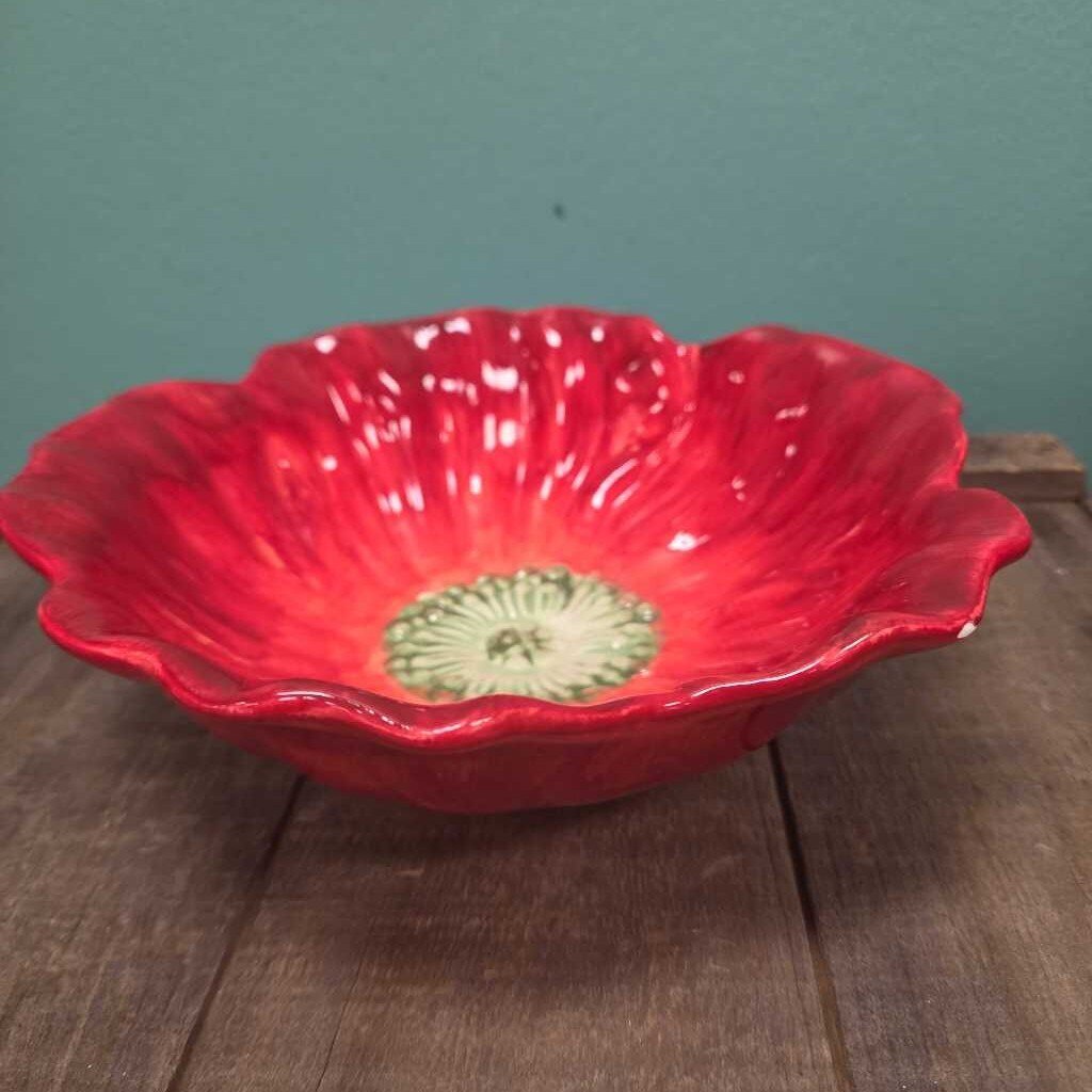 Maxcera Red Poppy Ceramic Bowl
