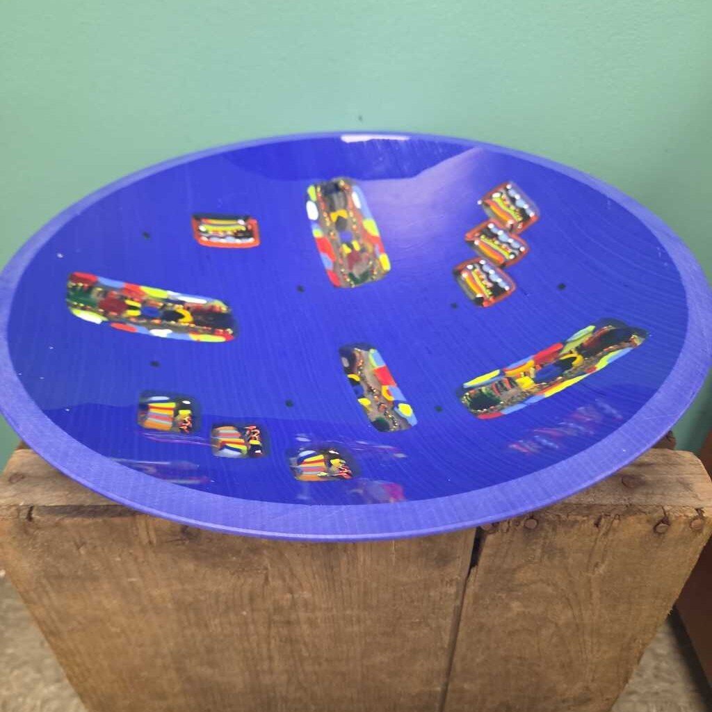 Cobalt Blue Fused Glass Decorative Art Bowl