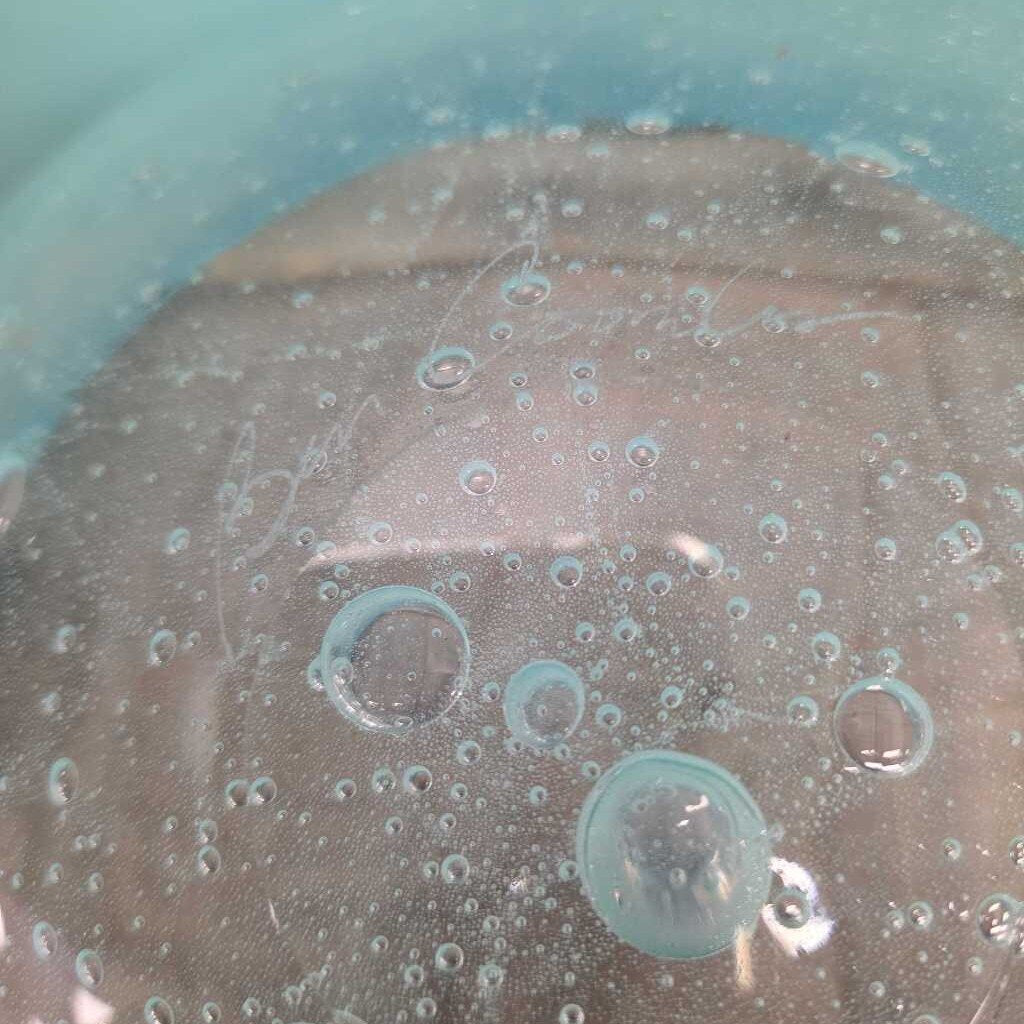 Ben Coombs Signed Hand Blown Glass Bowl with Controlled Bubble Inclusions