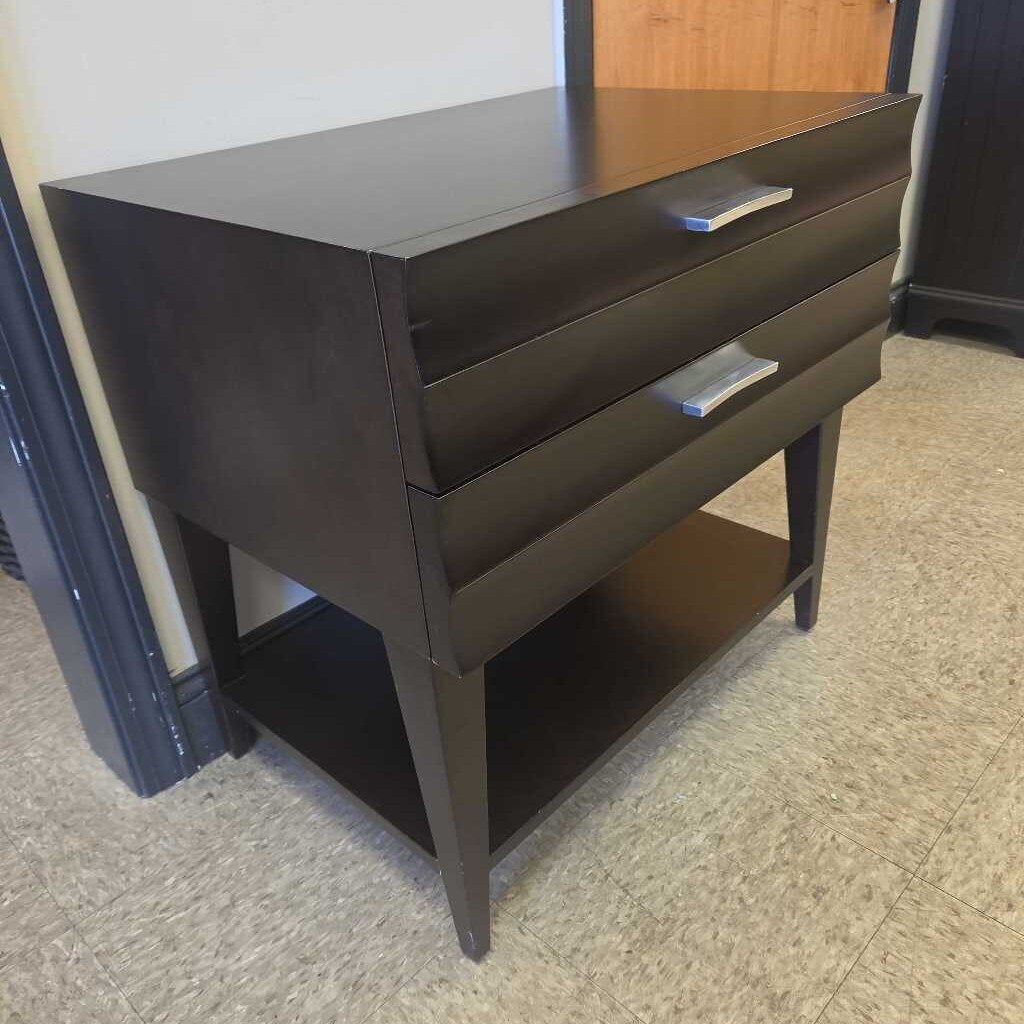 Modern Solid Wood 2-Drawer Nightstand - 2 Available