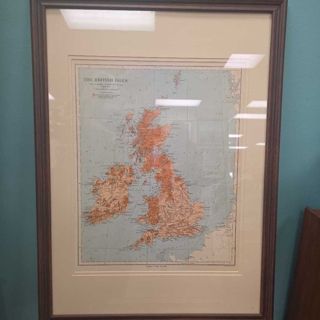 Vintage Map Print of the British Isles by E. Grant Richards