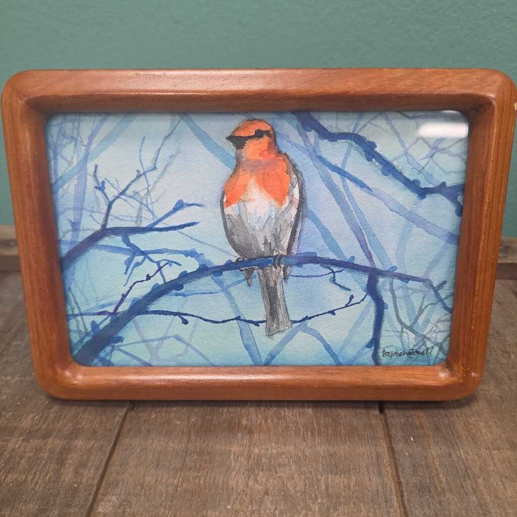 Robin in Tree - Original Watercolor by Stephena R. Sanchez-Farrell (Portland, ME)