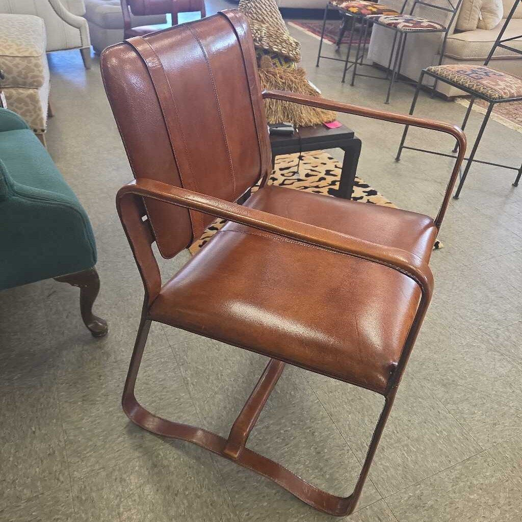Restoration Hardware Buckle Chair in Antiquated Chestnut (2 Available)