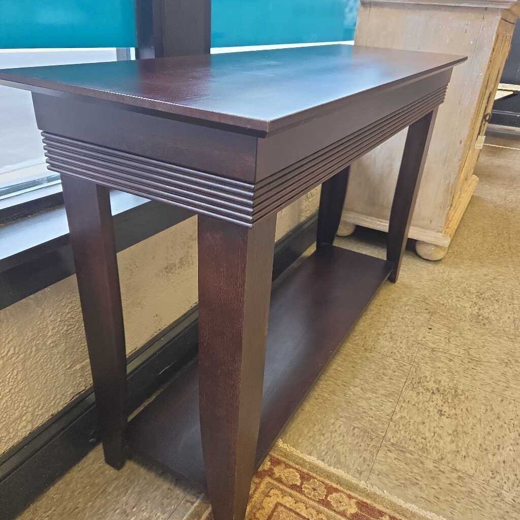 Contemporary Dark Espresso Wood Sofa Console Table