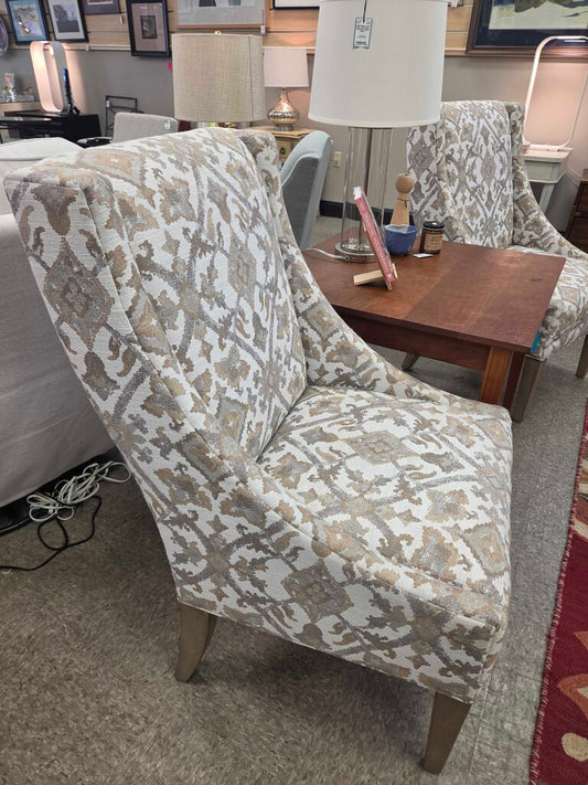 Lexington Furniture Upholstered Wingback Swoop Chair with Geometric Pattern (2 Available)