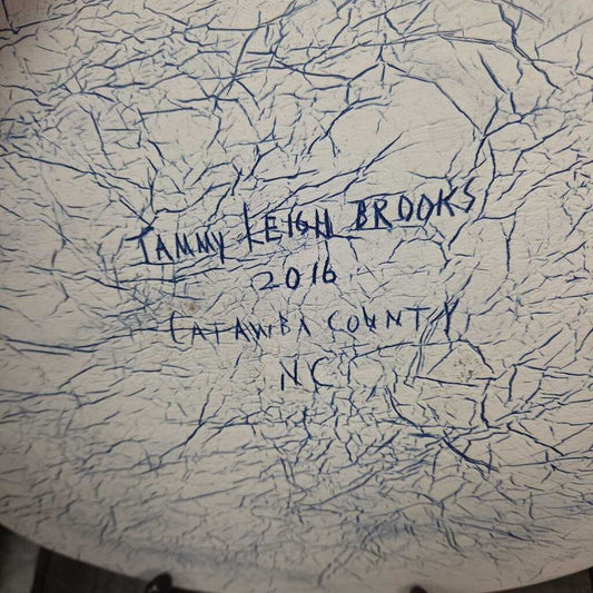 Hand Crafted Decorative Pottery Platter with Rams Head Motif by Tammy Leigh Brooks