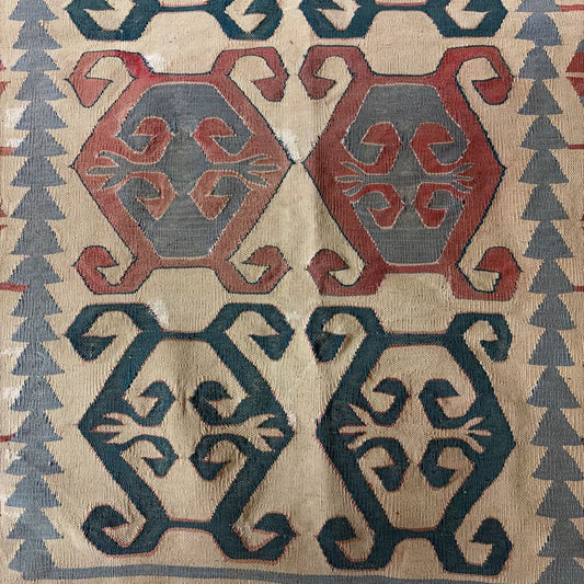 Vintage Turkish Kilim Handwoven Area Rug