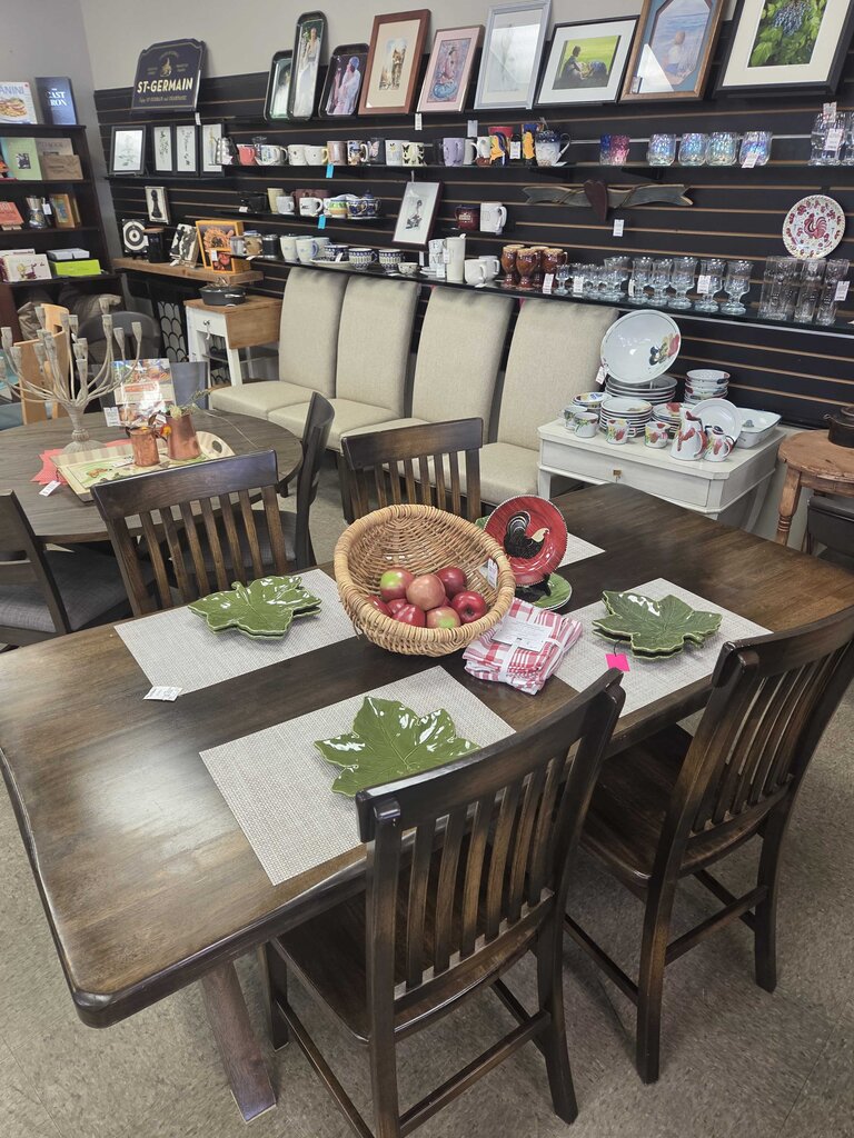 Pier 1 Imports Farmhouse Rubberwood Dining Table & 6 Chairs