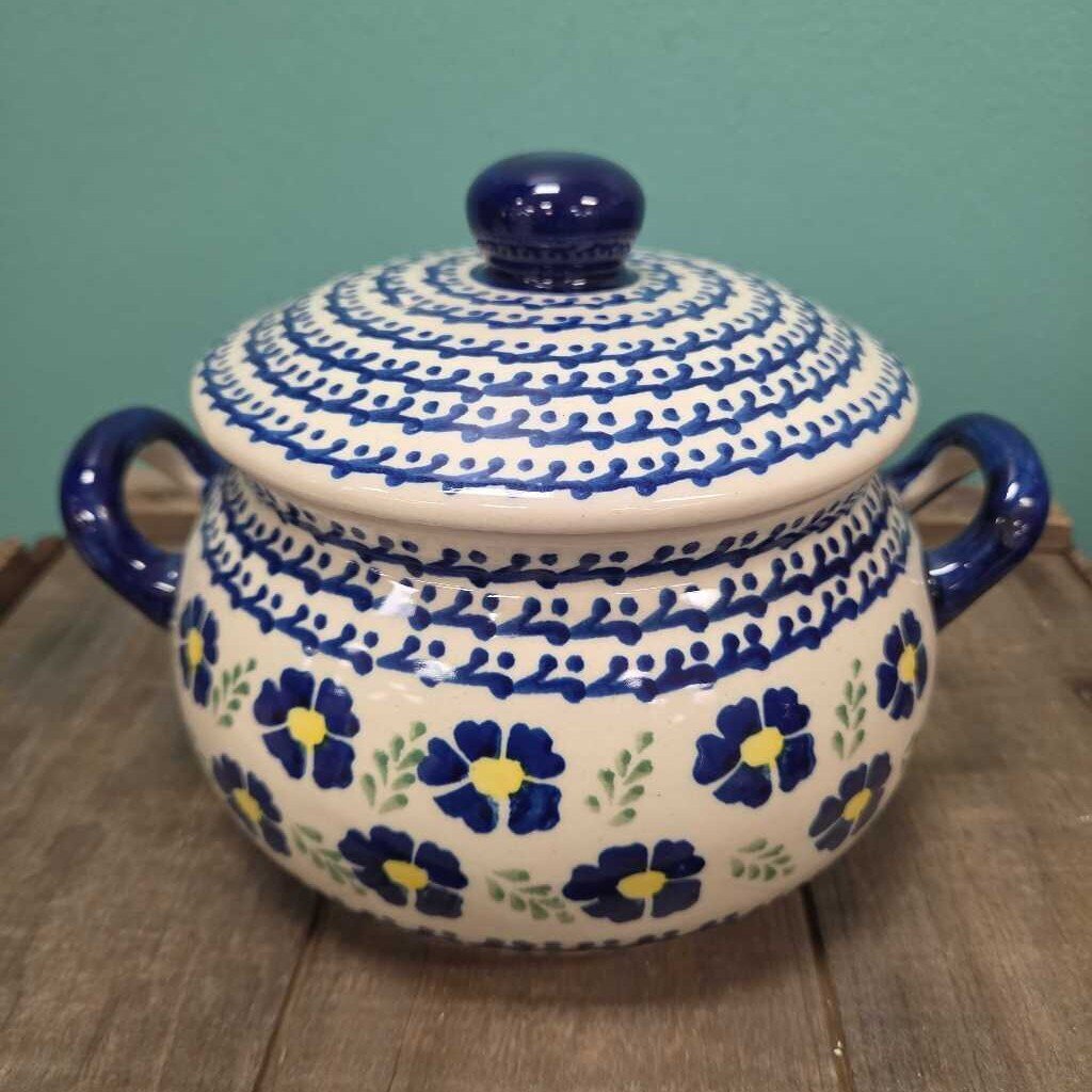 Boleslawiec Polish Pottery Stoneware Casserole Dish - Floral Pattern
